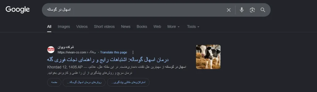 اثبات کسب رتبه ۱ گوگل در کلمات کلیدی اصلی پروژه سئو - تصویر شماره 2