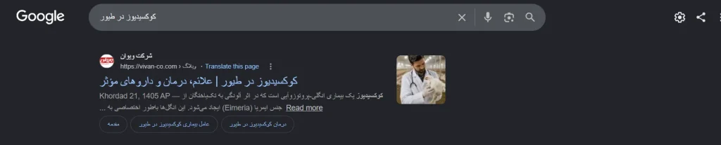 اثبات کسب رتبه ۱ گوگل در کلمات کلیدی اصلی پروژه سئو - تصویر شماره 6